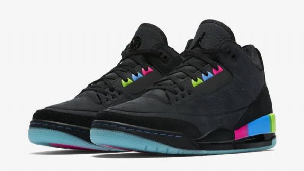 Nike Air Jordan 3 Retro Quai 54 Sko Herre Svarte Multicolor