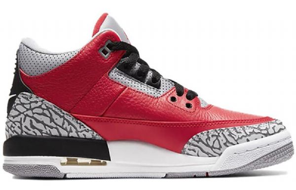 Nike Air Jordan 3 Retro Se Gs Basketball Shoes Herre Rød Grå