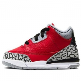 Nike Air Jordan 3 Retro Se Td Basketball Shoes Barn Rød Grå