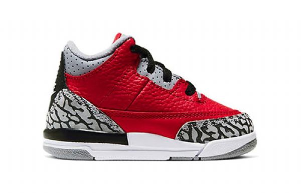 Nike Air Jordan 3 Retro Se Td Basketball Shoes Barn Rød Grå