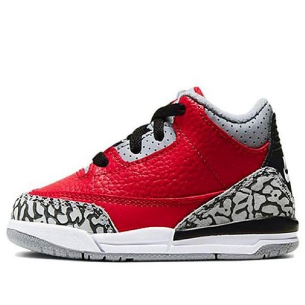 Nike Air Jordan 3 Retro Se Td Basketball Shoes Barn Rød Grå