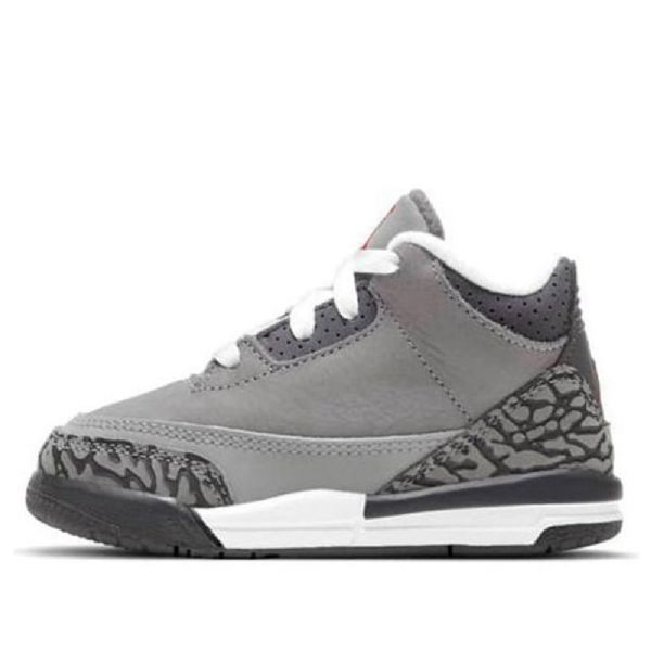 Nike Air Jordan 3 Retro Td Basketball Shoes Barn Grå