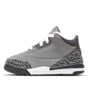 Nike Air Jordan 3 Retro Td Basketball Shoes Barn Grå