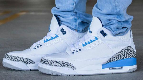 Nike Air Jordan 3 Unc Sko Herre Hvite