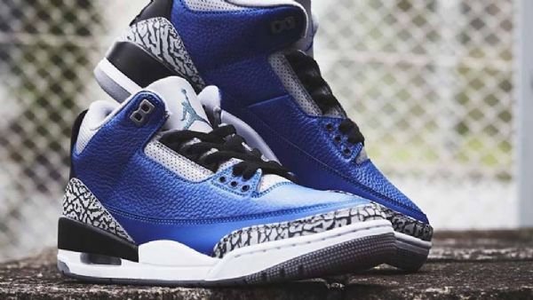 Nike Air Jordan 3 Varsity Royal Sko Herre Blå Grå