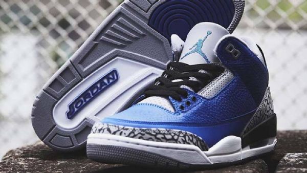 Nike Air Jordan 3 Varsity Royal Sko Herre Blå Grå