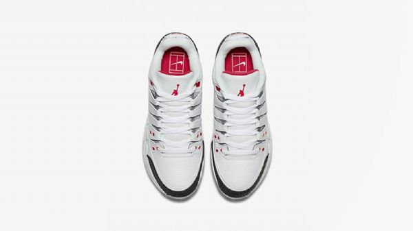 Nike Zoom Vapor Tour Jordan 3 Fire Sko Herre Grå