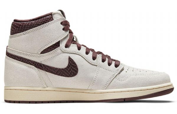 Nike A Ma Maniére X Air Jordan 1 High Tops Og Retro Basketball Shoes Herre Lyse Grå