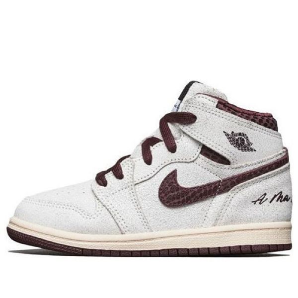 Nike A Ma Maniére X Air Jordan 1 High Tops Og Td Sko Barn Lyse Grå