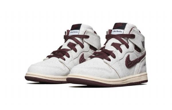 Nike A Ma Maniére X Air Jordan 1 High Tops Og Td Sko Barn Lyse Grå