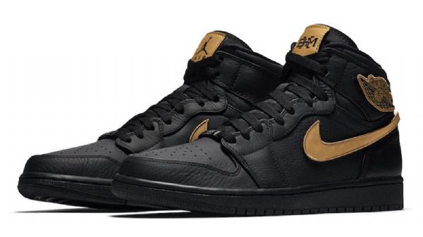 Nike Air Jordan 1 Bhm Sko Herre Svarte Gull