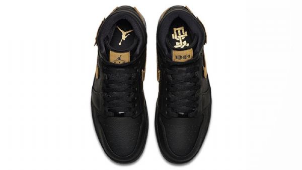 Nike Air Jordan 1 Bhm Sko Herre Svarte Gull