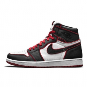 Nike Air Jordan 1 Bloodline Sko Dame Svarte Hvite Rød