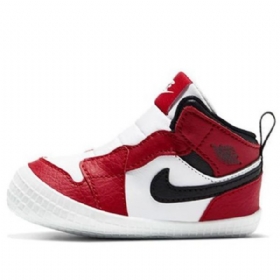 Nike Air Jordan 1 Bootie Td Sko Barn Hvite Rød