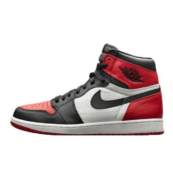 Nike Air Jordan 1 Bred Tå Sko Herre Svarte Hvite Rød