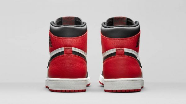 Nike Air Jordan 1 Bred Tå Sko Herre Svarte Hvite Rød