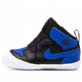 Nike Air Jordan 1 Crib Bootie Retro Basketball Shoes Barn Svarte Blå
