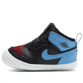 Nike Air Jordan 1 Crib Bootie Retro Basketball Shoes Barn Svarte Blå