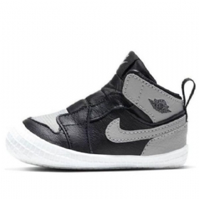 Nike Air Jordan 1 Crib Bootie Retro Basketball Shoes Barn Svarte Grå