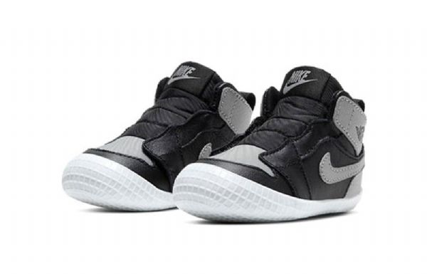 Nike Air Jordan 1 Crib Bootie Retro Basketball Shoes Barn Svarte Grå