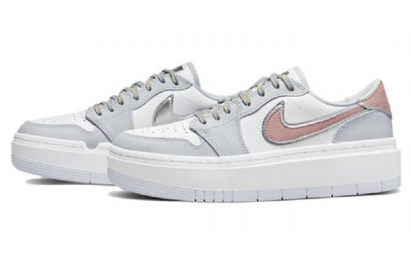 Nike Air Jordan 1 Elevate Low Tops Se Retro Basketball Shoes Dame Hvite Grå