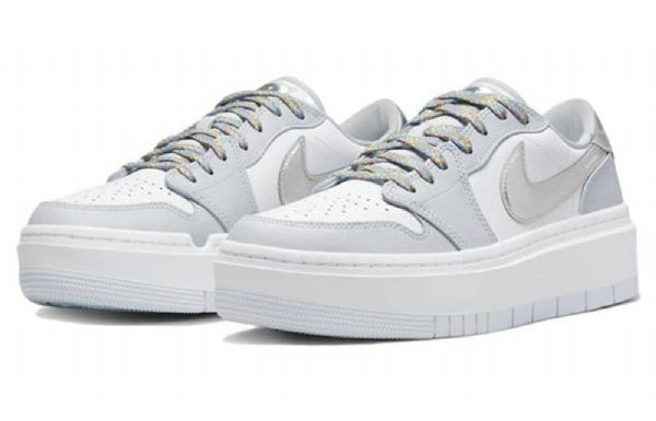 Nike Air Jordan 1 Elevate Low Tops Se Retro Basketball Shoes Dame Hvite Grå