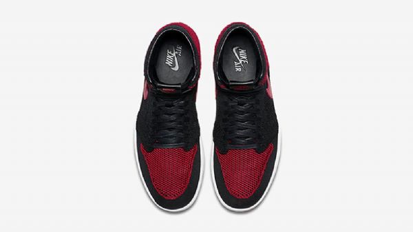 Nike Air Jordan 1 Flyknit Banned Sko Herre Svarte Rød