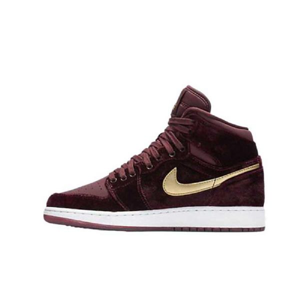 Nike Air Jordan 1 Gg Maroon Sko Herre Burgunder