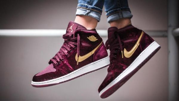 Nike Air Jordan 1 Gg Maroon Sko Herre Burgunder