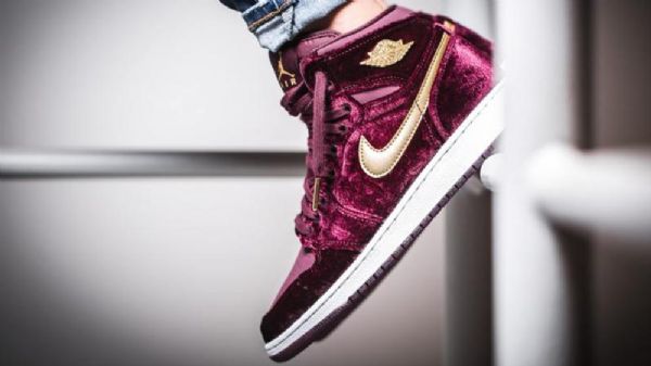 Nike Air Jordan 1 Gg Maroon Sko Herre Burgunder