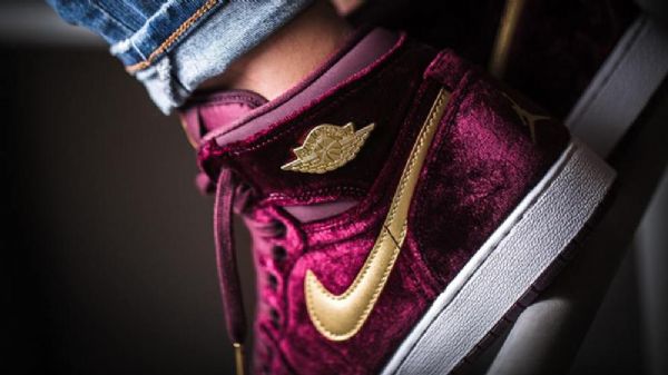 Nike Air Jordan 1 Gg Maroon Sko Herre Burgunder