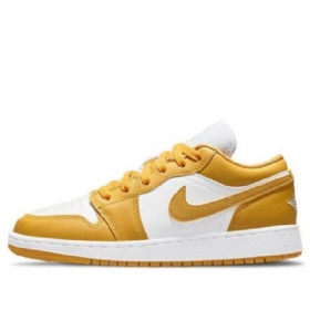 Nike Air Jordan 1 Gs Basketsko Herre Gul Hvite