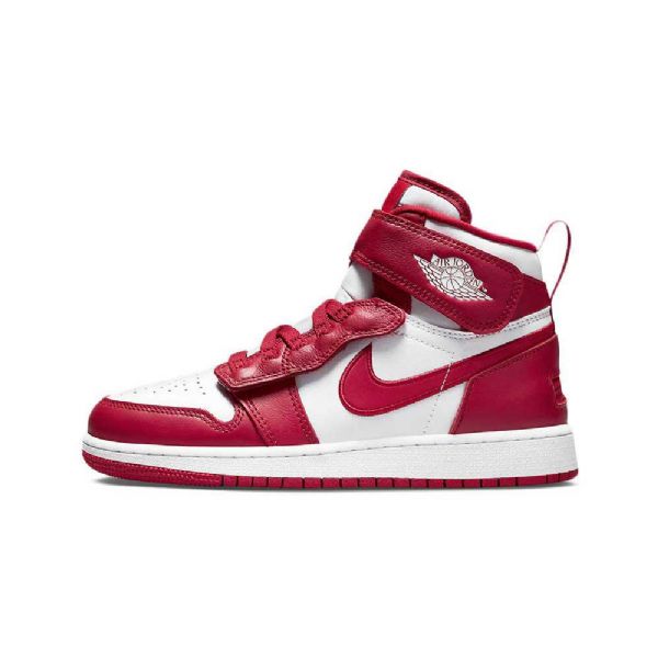 Nike Air Jordan 1 Hi Flyease Gs Cardinal Sko Dame Hvite Rød