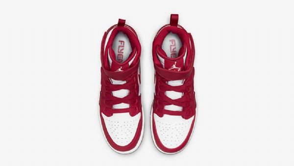 Nike Air Jordan 1 Hi Flyease Gs Cardinal Sko Dame Hvite Rød