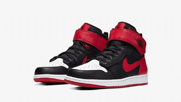 Nike Air Jordan 1 Hi Flyease Sko Dame Rød Svarte
