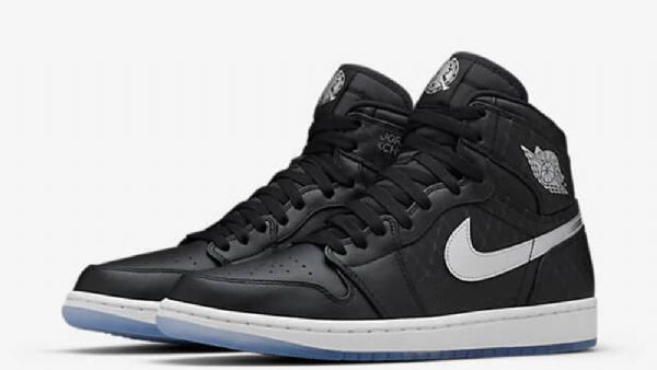 Nike Air Jordan 1 High Tops Asg Sko Herre Svarte Sølv