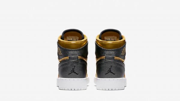Nike Air Jordan 1 High Tops Bhm Gg Sko Herre Gull Svarte