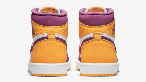 Nike Air Jordan 1 High Tops Brotherhood Sko Dame Lilla Gul Hvite