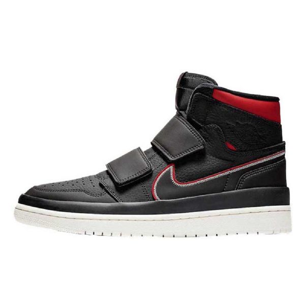 Nike Air Jordan 1 High Tops Double Reima Sko Herre Svarte Rød