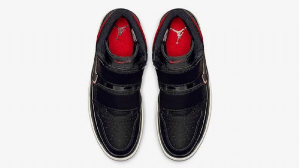 Nike Air Jordan 1 High Tops Double Reima Sko Herre Svarte Rød