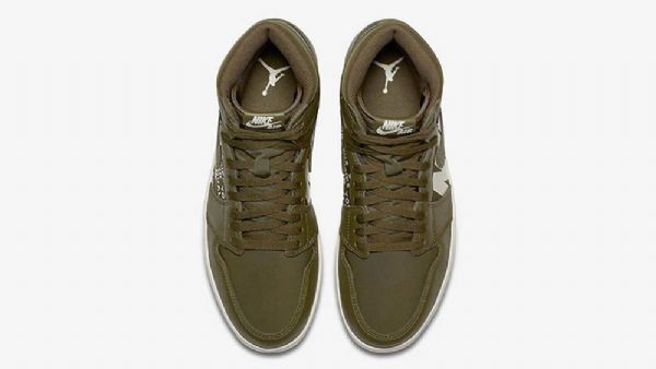 Nike Air Jordan 1 High Tops Og Canvas Sko Herre Olivengrønne