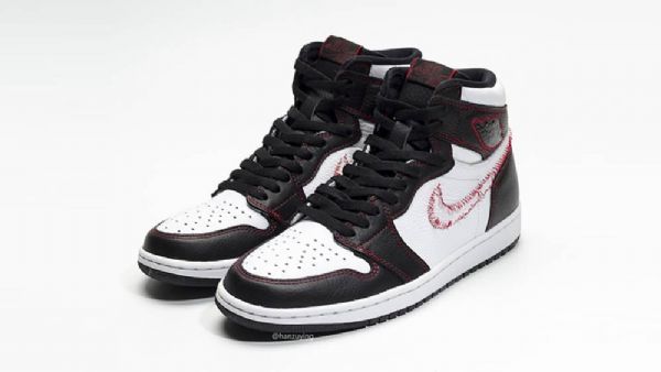 Nike Air Jordan 1 High Tops Og Defiant Sko Dame Hvite Svarte