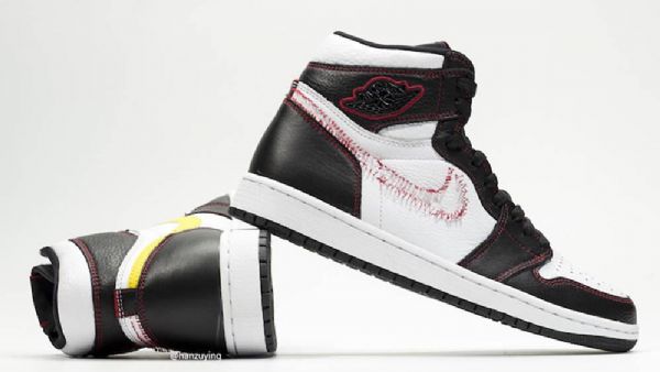 Nike Air Jordan 1 High Tops Og Defiant Sko Dame Hvite Svarte