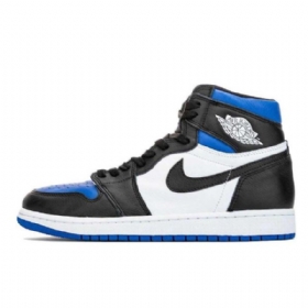 Nike Air Jordan 1 High Tops Og Game Royal Sko Dame Hvite Svarte Blå