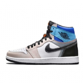 Nike Air Jordan 1 High Tops Og Prototype Sko Dame Khaki Svarte Blå