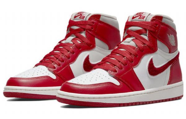Nike Air Jordan 1 High Tops Og Retro Basketball Shoes Dame Rød Hvite