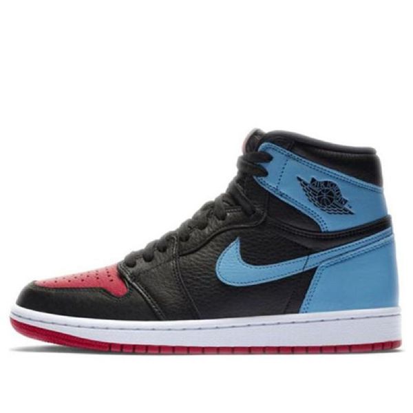 Nike Air Jordan 1 High Tops Og Retro Basketball Shoes Dame Svarte Blå