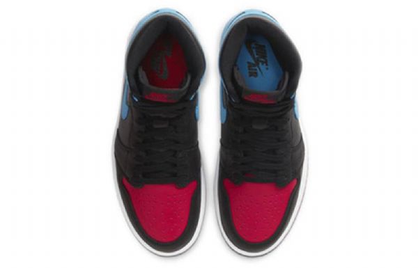 Nike Air Jordan 1 High Tops Og Retro Basketball Shoes Dame Svarte Blå