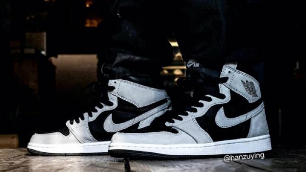 Nike Air Jordan 1 High Tops Og Shadow 2.0 Sko Dame Grå Svarte