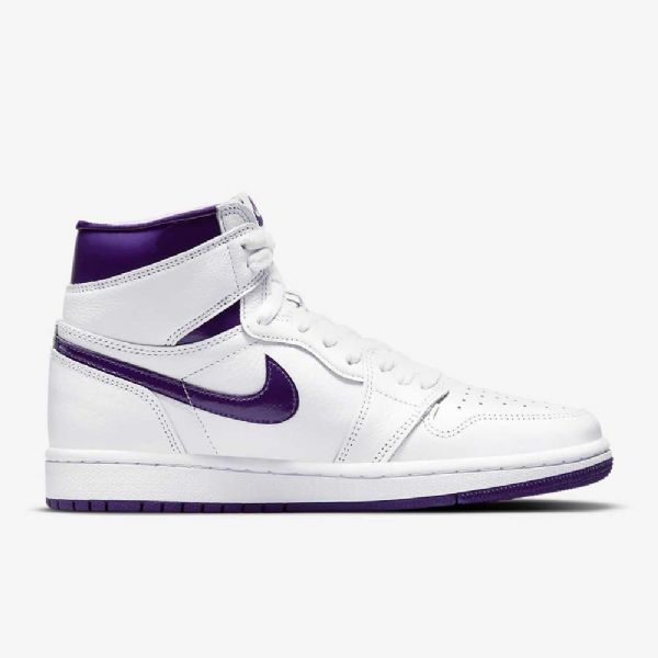 Nike Air Jordan 1 High Tops Og Sko Dame Hvite Lilla